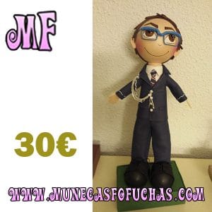 Muñeca Fofucha personalizada Comunion con gafas