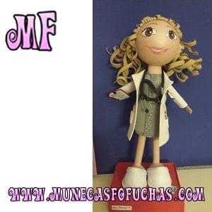 Muñeca Fofucha personalizada enfermera gris
