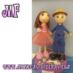 Muñeca Fofucha personalizada pareja minero