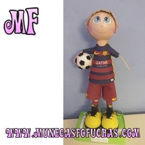 Muñeca Fofucha personalizada futbol barcelona balon